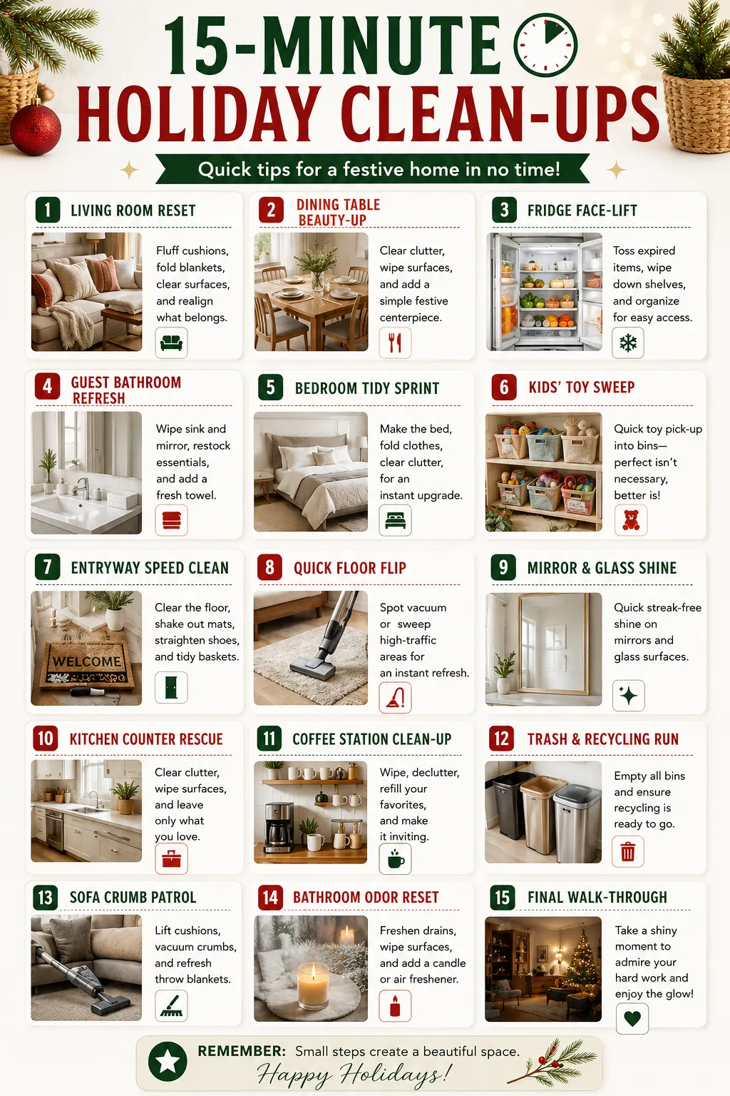 15mins tips for holiday cleaning