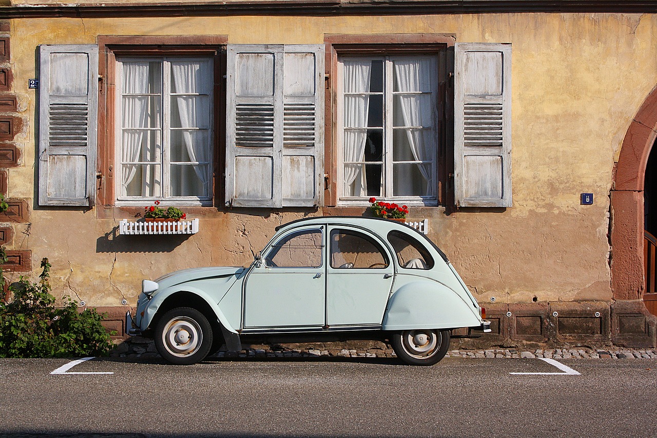 automobile, antique car, citroen duck