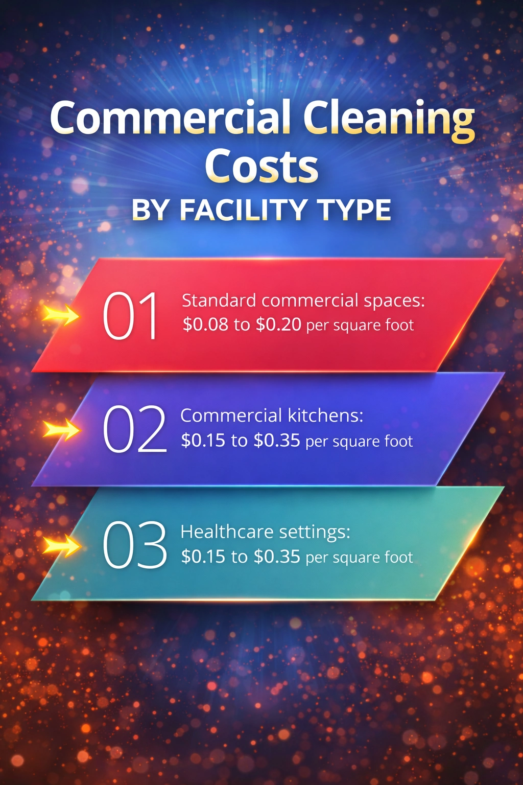 Commercial cleaning costs by Facility Type