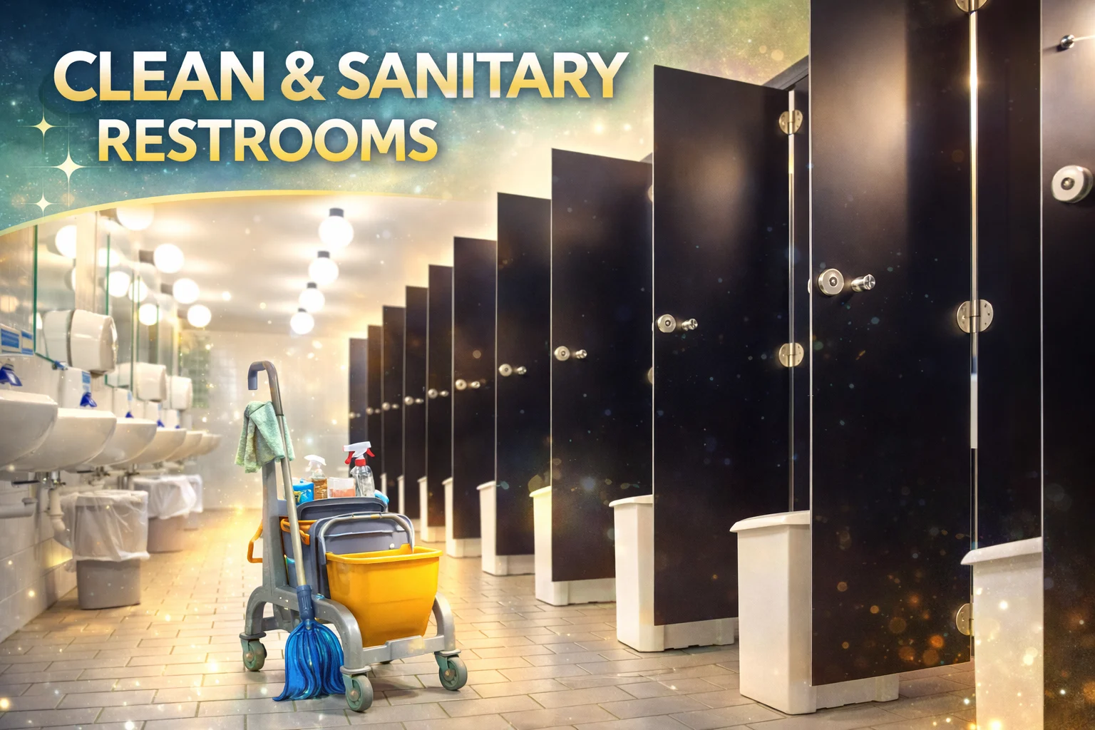 Fully Clean & Sanitized Commercial Restroom Cleaning
