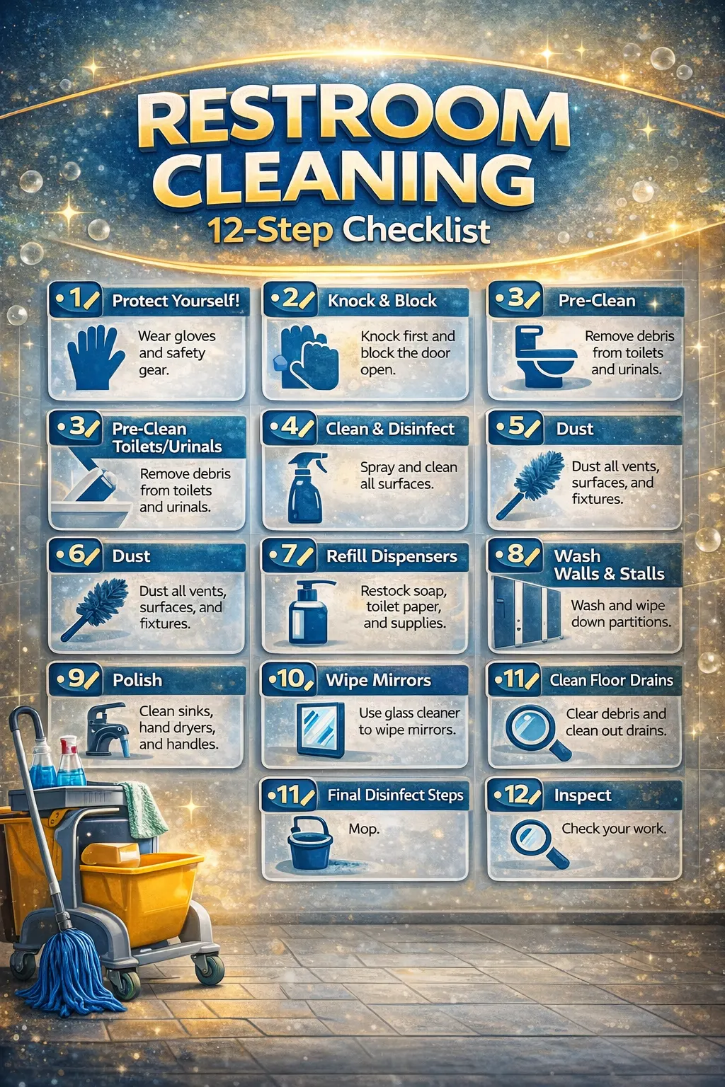 Check points for Commercial Restroom Cleaning