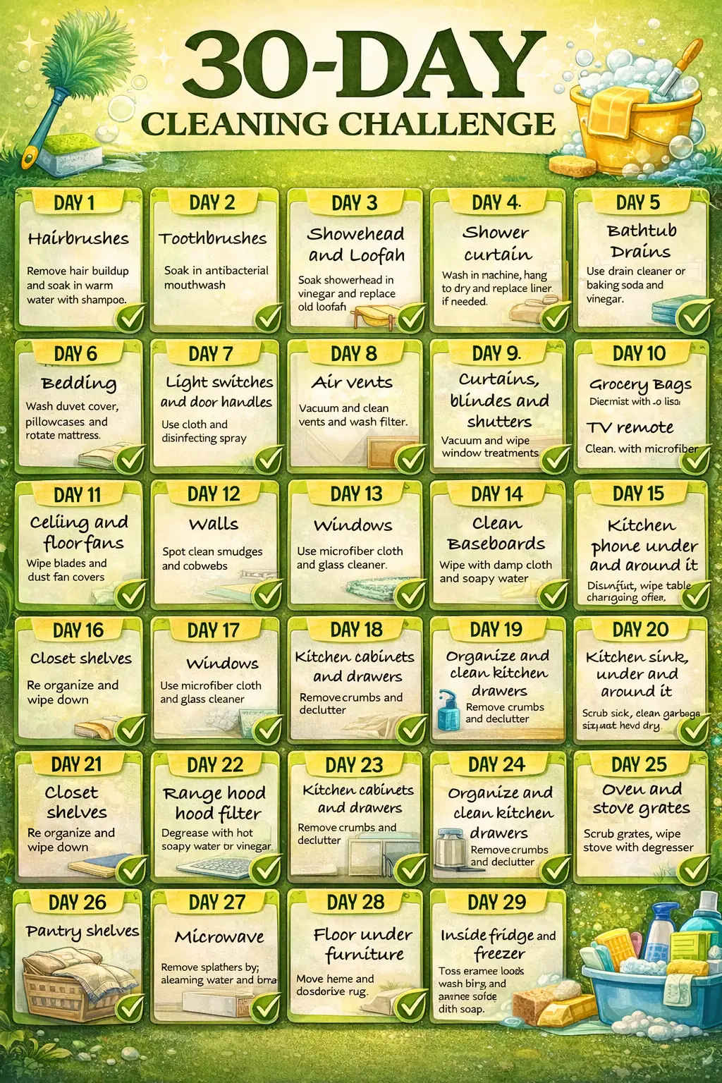 30 Days House Cleaning Challenge